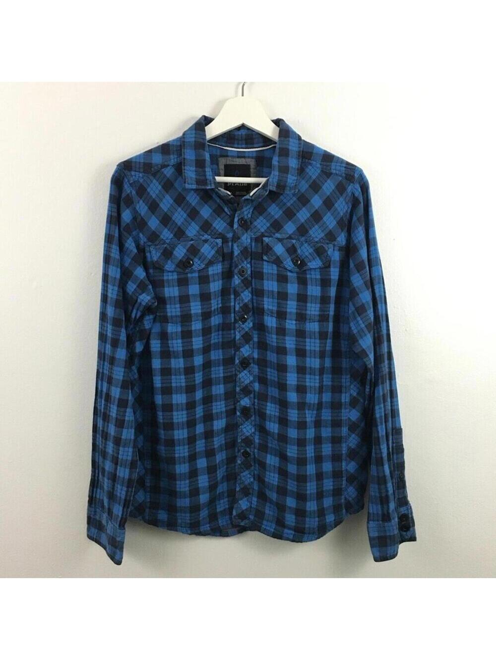 Prana Men’s Checkered Button Down Long Sleeve Shirt Size Small